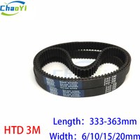 HTD 3M Closed Loop Rubber Timing Belt Length 333 336 339 342 345 348 351 354 357 360 363mm Width 6/10/15/20mm 348-3M 351-3M