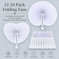 Multicolor Wedding Folding Paper Fans DIY Painting Heart Shape Blank Paper Fan For Birthday And Country Decoration Blank Paper