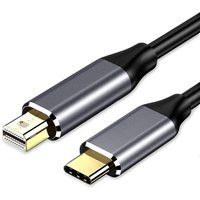 USB C Thunderbolt3 to Mini DisplayPort 4K@60Hz Cable Compatible with Type-C Macbook Surface Pro PC to Mini DP Monitor Display