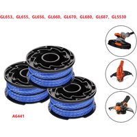 Trimmer Spools Line For Black&Decker GL650 GL660 GL670 GL315 GL655 GL656 Strimmer Green Cover Cap+Spool Line Lwanmower Parts