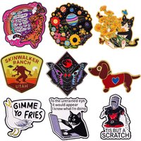 Cartoon Flower Cat Lapel Pins for Backpack Enamel Pin Men Women's Brooches on Clothes Briefcase Badge Jewelry Accessories