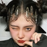 2pcs Fashion Metal Heart Cross Pendant Hair Clip Women Hairpins Headwear Chic Round Barrette Gothic Girls Hair Accessories Gifts