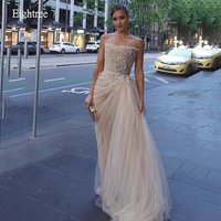 Eightree Chic Strapless Sequined Mermaid Evening Dresses Backless Side Tail Prom Gown Floor Length Formal Party Gowns Customized