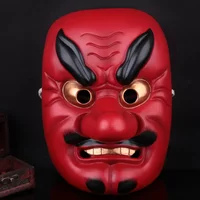Collector's Edition Movie Theme Resin Noh Buddhism Prajna Mask Japanese Samurai Tengu Mask Halloween Horror Long Nose Drama