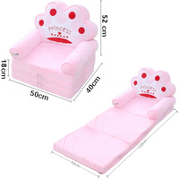 Kids Sofa Toddler Couch Children's 2 in 1 Convertible Sofa to Lounger Extra Soft Flip Open Chair Sofa Bed Cute Animals
