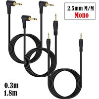 6FT 2.5mm Mono Male to Male Plug Audio Cable 2 Pole AUX Cable 0.3m 1.8m