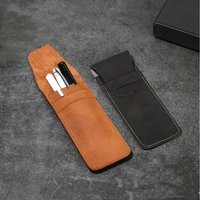 Stylish Vintage Leather Pen Case for Students, Office Workers, and Business Travelers - Convenient Mini Stationery Storage Bag