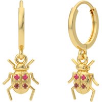 Wholesale Gold Color Animal Beetle Ladybug Hoop Earring for Women Crystal Earing Dangle Earring Fine Jewelry Pendientes
