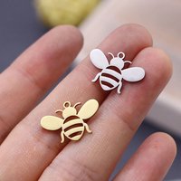 3pcs Deliacte Insect Charms Bee Pendant Stainless Steel Accessories DIY Craft Necklace Bracelets Jewelry Making Metal Materials