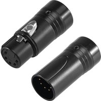 Pro-C 5 Pin Low Profile Audio Gold Right Angle 90 Degree XLR Male Female Connector Plug for DMX LED Stage Light Control Cable