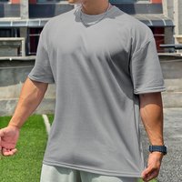Plain Oversized Loose Mens Casual T-shirts Gym Bodybuilding Fitness Short Sleeves Tops Summer Mesh Breathable Quick Dry Shirts