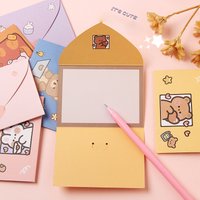 50Pcs/Set Cartoon Ins Greeting Card Student DIY Tanabata Teacher's Day Bouquet Card Message Small Card Birthday Postcards