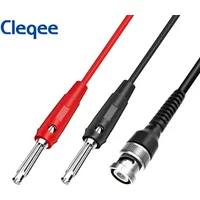 Cleqee P1008A BNC Male to Dual 4mm Stackable Banana Plug With Test Leads Probe Q9 Oscilloscope Cable 120CM
