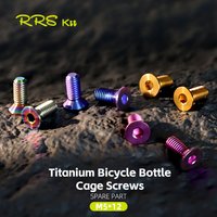 Rrskit Bicycle 2pcs Titanium Bottle Cage Screws M5x12mm Ultralight Bottle Cage Mounting Bolts Road Bike Mountain Bike Accessorie