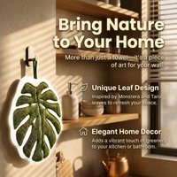 Monstera Leaf Kitchen Towel Absorbent Dishcloth Hanging Quick Dry Reusable Decorative Hand Towel for Bathroom