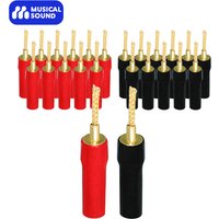 Musical Sound 2/4/12/24 PCS Banana Plug Connectors Gold Plated HIFI Audio 4mm Dual Screws Speaker Cable Banana Plug Connectors