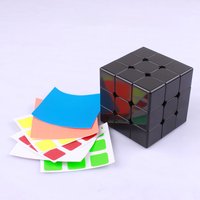 Reiner schwarzer magnetischer Zauberwürfel-Rohling – Professioneller Speedcube für das Twist-Spiel – Einfarbiges, farblich passendes Puzzle für Spielzeug
