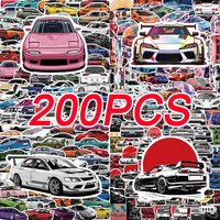 AliExpress Charile 10/30/50/100/200pcs JDM Retrofit Racing Car Graffiti Stickers Waterproof DIY Motorcycle Helmet Bike Cool PVC Decals Wholesale