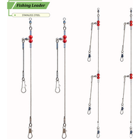 Fishing Leaders,Stainless Steel Tackle Rig with Tackle Lure Swivels Snaps, Saltwater rig Wire Leader Fishing Leader Wire Bottom