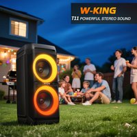 W-KING T11 Bluetooth Speaker Large 115dB Loudest Party Picnic Boombox Outdoor Waterproof Music Box Big, Deep Bass/Mic Guitar in