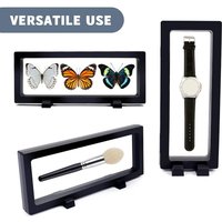 5Set 3D Rectangle Floating Frame with Base, Elastic Telescopic Storage Box for Earrings Rings Brooch Display
