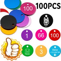 100PCS Dog Tag Blank Label Cat Metal ID Pendant Fashionable And Personalized Collar Charm Accessory Keychain Hanging Pendant
