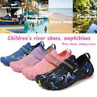 Kids Mesh Aqua Water Shoes Lightweight Quick Dry Slip Resistant Sole Footwear For Outdoor Trekking Surfing