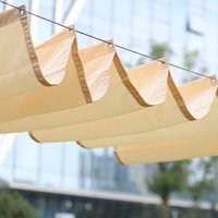 90% Shading Waterproof Sliding Canopy Home Garden Telescopic Awning Pergolas Patio Sunproof Retractable Wave Sunshade Net image 4