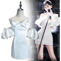 Anime Alien Stage Sua Cosplay Dress Costume Women White Bodycon Skirt Stage Uniform Halloween Carnival Clothes