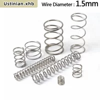 304 Stainless Steel Spiral Return Compression Spring, Wire Diameter: 1.5mm, Outer Diameter: 10-25mm, Length: 15-100mm, 10Pcs