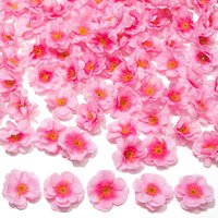 200Pcs Artificial Cherry Blossoms Heads Silk Peach Flowers Faux Flower Heads for Party DIY Decoration Home Wedding Centerpieces