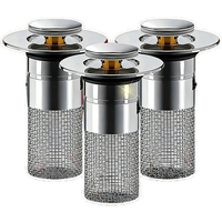 Washbasin leak proof plug, stainless steel odor proof bullet core, pressure type sink drainage pipe, universal accessor