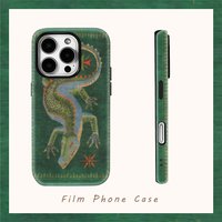 Mythical Lizard Tapestry Phone Case for IPhone 17AIR 16E 16 15 14 13 12 11 17 Pro Max Plus Double-layer Back Cover