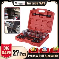 Podofo 27Pcs Pull and Press Sleeve Tool Kit Set Universal M10, M12, M14, M16, M18 Seal Bearing Cars for LGV HGV Bush Removal