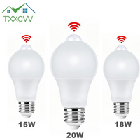 E27 PIR Motion Sensor Lamp 12W 15W 18W 20W LED Bulb with Motion Sensor E27 Infrared Radiation Motion Detector Security Light