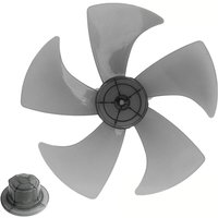 Replacement 14 Inch Plastic Fan Blade Five Leaves with Nut Cover for Pedestal Fans Low Noise and Temperature Resistant
