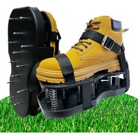 Lawn Aerator Shoes for Grass Layer with Spiked Bottom Spring Base Adjustable Strap with Hook Loop Strap for Yard Lawn Garden Use
