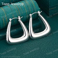 Exquisite 925 Sterling Silver Polished U-Shaped Ear Clips - Stylish Women's Wedding Party Gift Jewelry Accessories