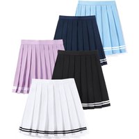 New Summer Women Girls Stripe Skirt 2025 High Waist Student Black Pleated Skirts Women Cute Sweet Girls Dance Mini Skirt XS-3XL