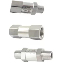 1/8" 1/4" 3/8" 1/2" BSP NPT Male Female 304 Stainless Steel Hex Non-return Check Valve Water Gas Oil High Temperature Viton Seal