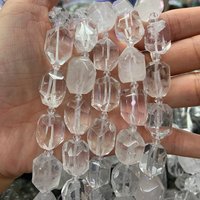 Natural White Rock Quartz Beads 15'' Faceted Irregular DIY Loose Beads For Jewelry Making Beads Necklace For Women Men Gift image 4
