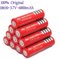 100% New Original 3.7v BRC18650 6800mAh High Capacity Rechargeable Battery. 18650 for Flashlight Batteries and Power Tools