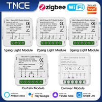 TNCE Tuya Wifi/Zigbee Lamp/Curtain/Dimmer Switch Smart DIY MINI Module 2-way Controller,APP Voice Work With Alexa Google Home