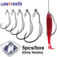 Lurestiker 5pcs a box 2g 3g 4g 5g 7g 9g Jig Crank Head Barbed Hook with Spring Lock Pin Pesca for soft Texas Rigs Fishing Tackle