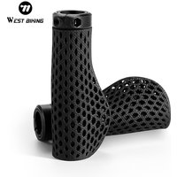 AliExpress West Biking WEST BIKING 3D Printed Bike Grips Ergonomic MTB Handle Grip Breathable Shock Absorption Bike Handlebar Grips Bicycle Accessories