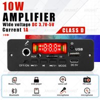 10W Amplifier Bluetooth DIY MP3 Decoder Board 5W DC 5V Music Player Car FM Radio Module TF USB Record Handsfree Call Microphone
