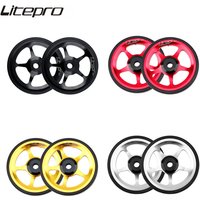 Liteproelite Folding Bicycle Easy Pushing Wheel Sealed Bearing Aluminum Alloy Ultra light Cycling Push Wheels For Brompton Bike