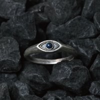Silver Lapis lazuli vintage Simple ethnic style horse-eye pointed blue rings Unisex version for trend Party banquet Jewelry gift