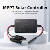 12V10A MPPT Solar Panel Controller Acid,Gel,Lithium iron phosphate Battery Charge Regulator USB Type C Solar PV Charging control