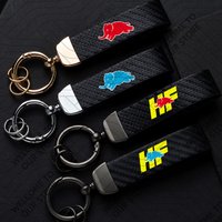 New Fashion For HF High Fidelity Elephant LANCIA Logo Car Carbon Fiber Leather Keychain Zinc Alloy Custom Key Ring Accessories